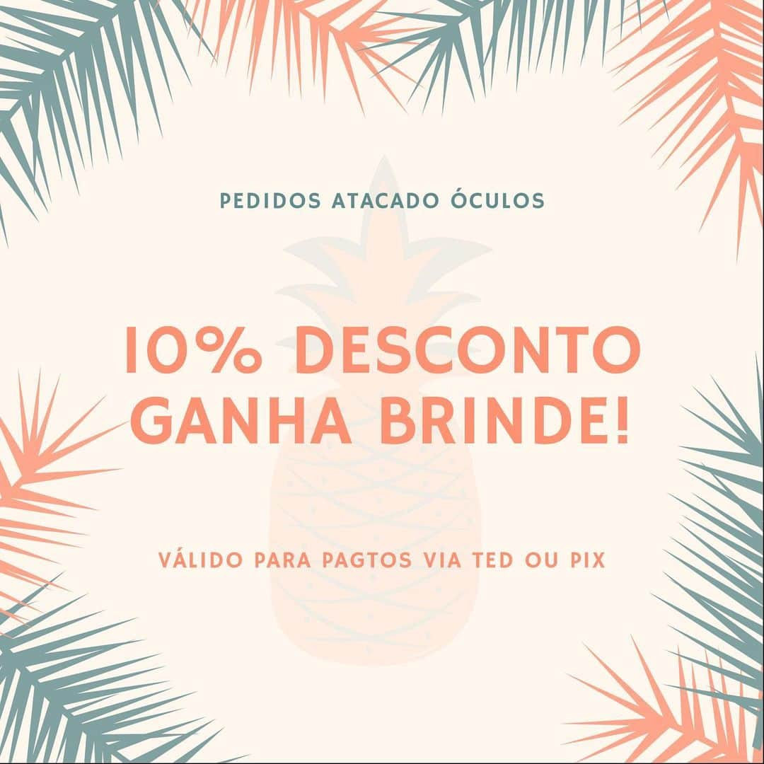 Vestidosのインスタグラム：「🔉Têm DESCONTO + BRINDE para pedidos de atacado de óculos! 🥳📦💰🥳 Desconto válido para pagamentos via Ted ou Pix 😉」