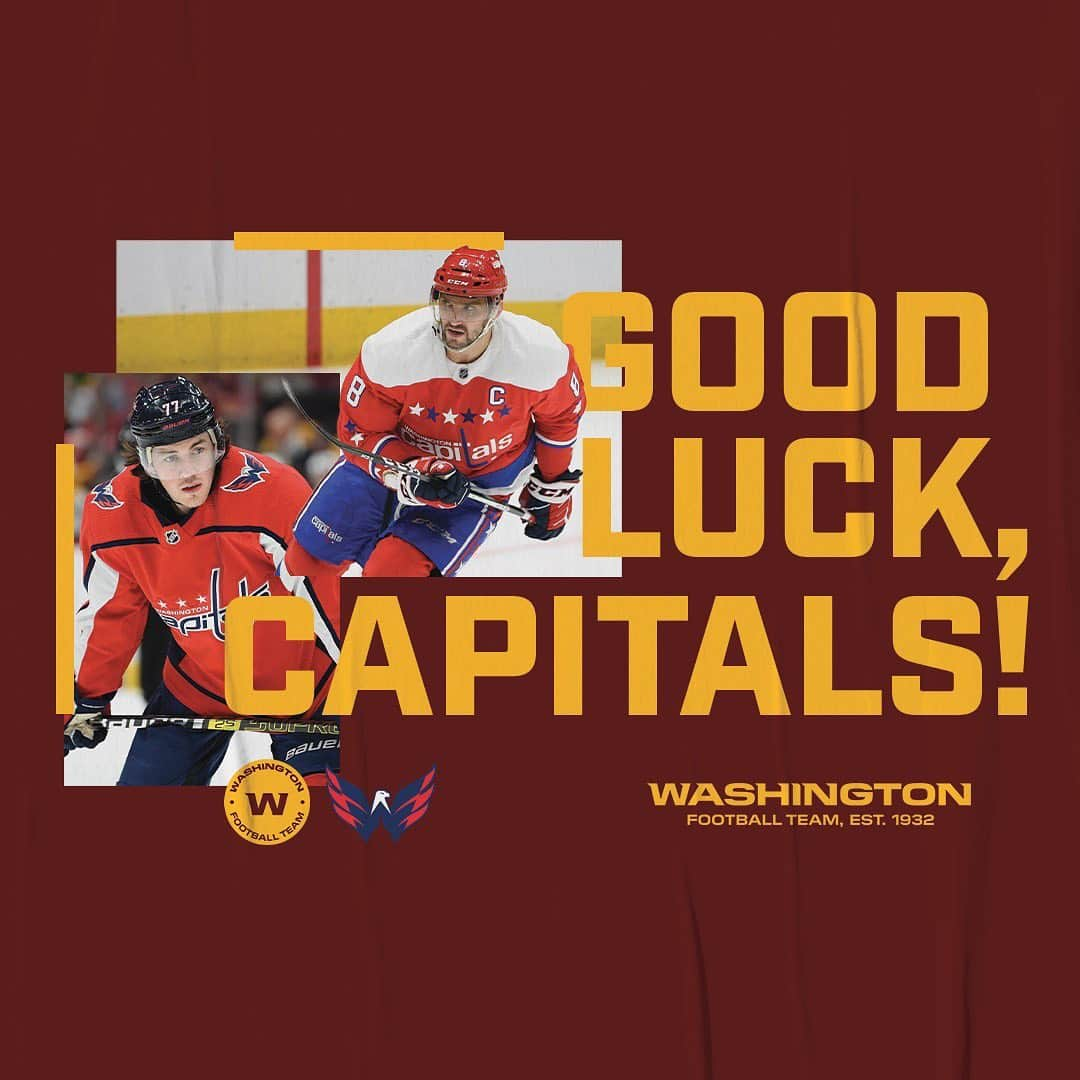 ワシントン・レッドスキンズさんのインスタグラム写真 - (ワシントン・レッドスキンズInstagram)「Best of luck this season, @capitals!! 🏒 🏈」1月15日 0時15分 - commanders