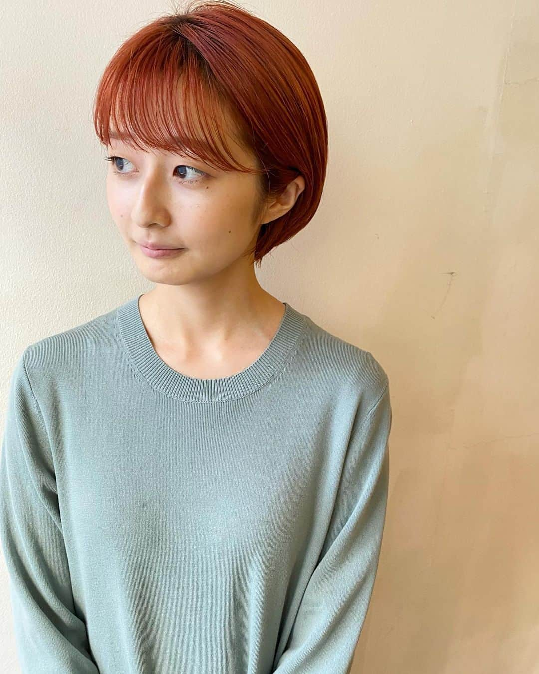 金子真由美のインスタグラム：「* orange hair🍊 * * #カット #ボブ #オレンジカラー」