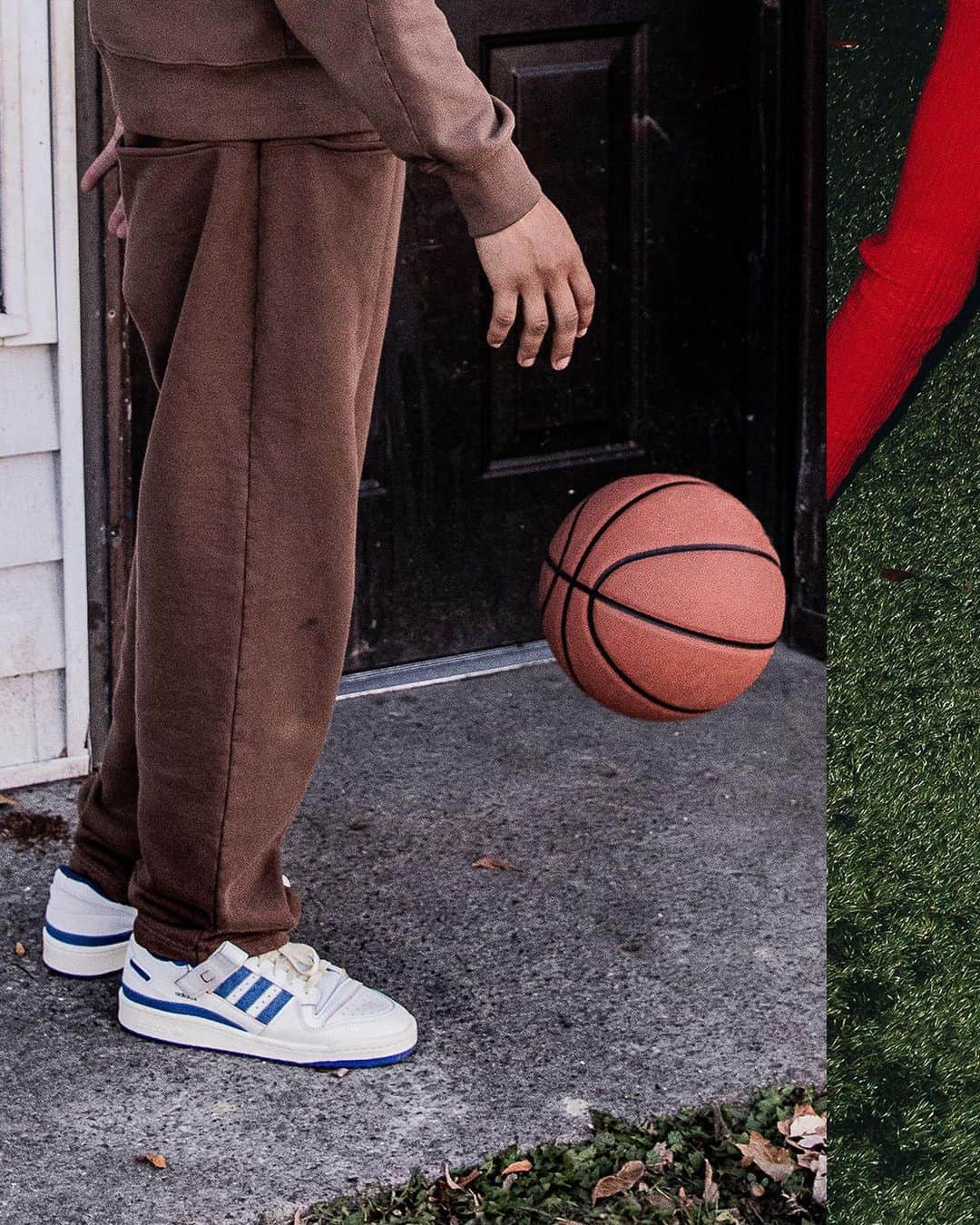 adidas Originalsのインスタグラム：「When the #adidasForum was introduced in 1984, it made waves. Through mass appeal on the court and on the streets, an icon was born.   Now in collaboration with visionaries from around the world, the Forum steps back onto the scene in a low-cut design.   Shot by @nine8collective, @knarlydb and @TyrellHampton, the Forum 84 Low in white/blue and natural veg tan leather are available starting January 21 in select markets and January 29 in the US on Confirmed and adidas.com.」