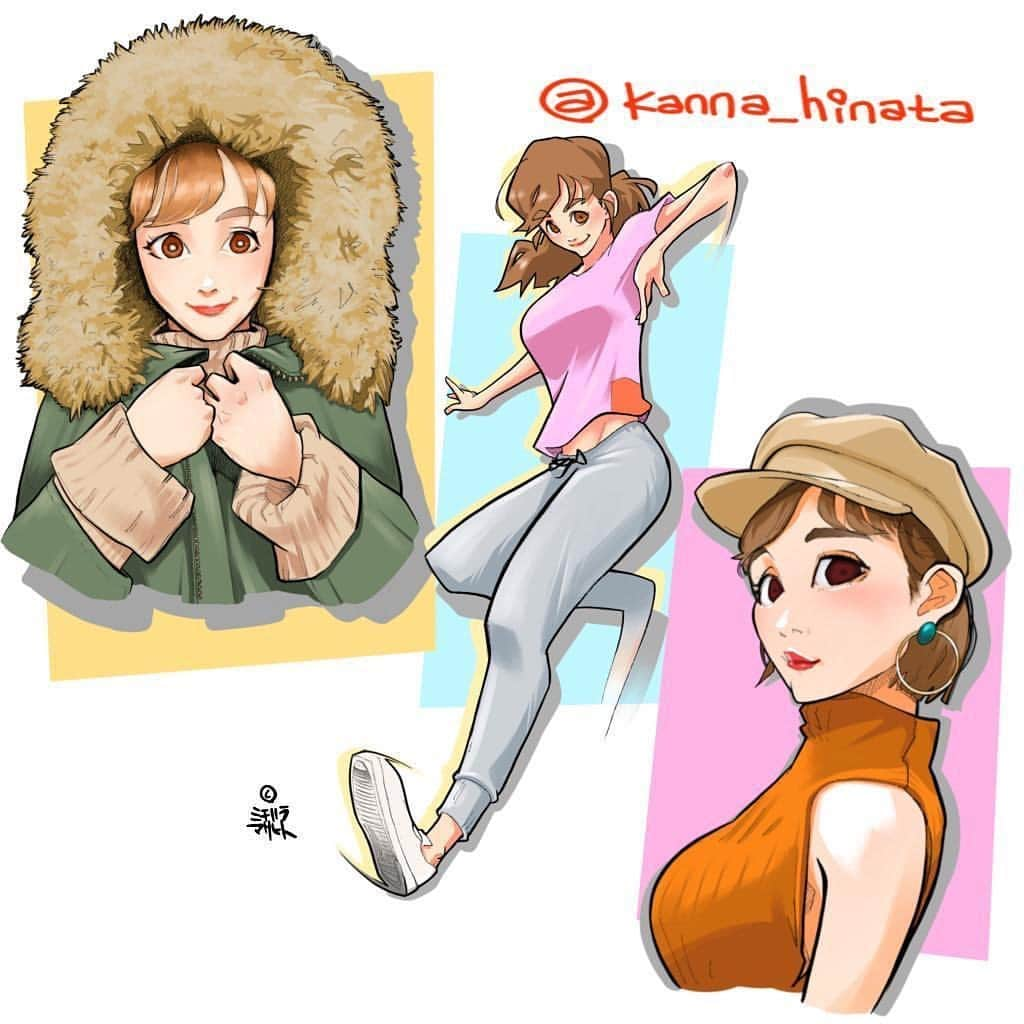 日向カンナさんのインスタグラム写真 - (日向カンナInstagram)「似顔絵を描いてくださいました😊✨✨  絵が描ける人って、本当繊細な方なんだろうなぁっと、いつも感心させてもらいます🧚🏻‍♀️ ・ 何かで知ってもらえて、絵にしたいって思ってもらえるのが、まず嬉しいですもん🙈✨ ・ キャラクターにしやすいのかな♪っと、コミカルな自分であり続けようっと勇気をもらいます🙌🏻 ・ 実は私も絵を描くのが好きで、昔は漫画を真似して描いていたのですが、体を動かす時間が増えていっていつの間にか観るのが好きになってました👼🏻 なので、絵が描ける人とは、絶対何か一緒にしてみたいなぁ〜っと、小さな夢を描いてはいます！ ・ 絵を描いてもらって、私が声を担当する四コマ漫画とか😉✨✨ むふふ♪ そんな野望も抱いてます！ ・ @michiharamidn さん、ありがとうございました🌼 幸せいただきました👐🏻 happy happy〜♪ ・ #イラスト #似顔絵 #日向カンナ #嬉しい #嬉しいプレゼント #幸せ #幸せな時間 #お家 #サプライズ #しあわせ #おうち時間 #イラスト #大人可愛い #大人カジュアル #大人女子 #カンナ先生 #踊りたくない芸人 #アメトーク #ダンス #先生 #ありがとうございます #happy #可愛い #プレゼント #ありがとう #繋がり #感謝 #感謝の気持ち #キャラクター」1月14日 18時45分 - kanna_hinata