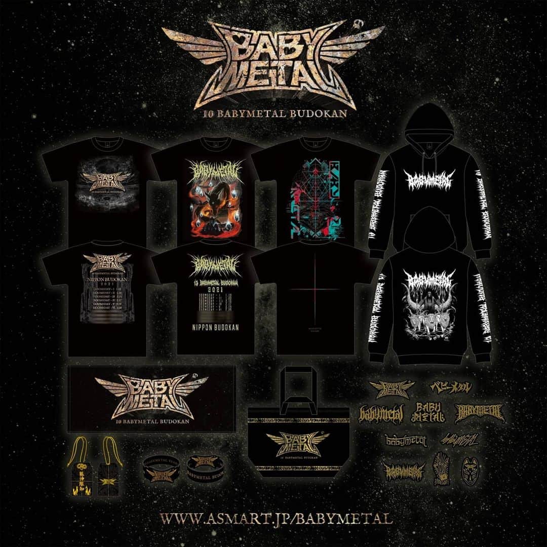 のインスタグラム：「1月15日(金)19：00 より、アーティストオンラインショップ「A!SMART(アスマート)」内BABYMETAL SHOPにて、『10 BABYMETAL BUDOKAN』グッズの通信販売決定!  #BABYMETAL  #BABYMETAL_BUDOKAN」