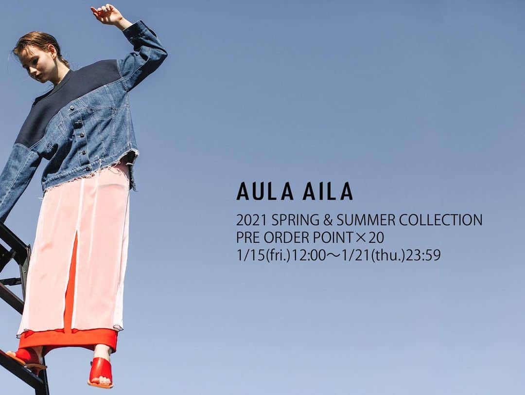 AULA AILAのインスタグラム：「・INFORMATION 明日よりOFFICIAL WEB STOREにて、2021 SPRING＆SUMMER COLLECTIONの先行予約会をスタート！  期間中ご予約いただいたお客様に、ポイント20倍をプレゼントいたします。  是非ご覧くださいませ。」
