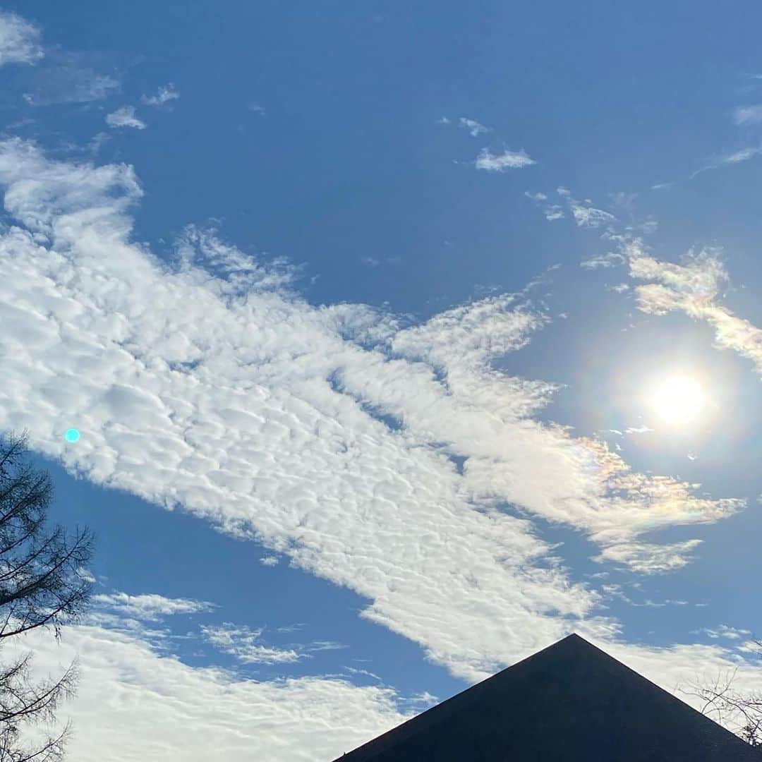 穂川果音さんのインスタグラム写真 - (穂川果音Instagram)「ある日の空 今日は木曜日〜😊 今週は、仕事以外ずっとお家にいて、ゴハンを永遠に作っているから、太らないように気をつけようと強く思っています！！！！笑笑  今日もアベプラ観てねーー  　#空　#sky #skyphotography #冬　#アベプラ」1月14日 22時12分 - hokawakanonn