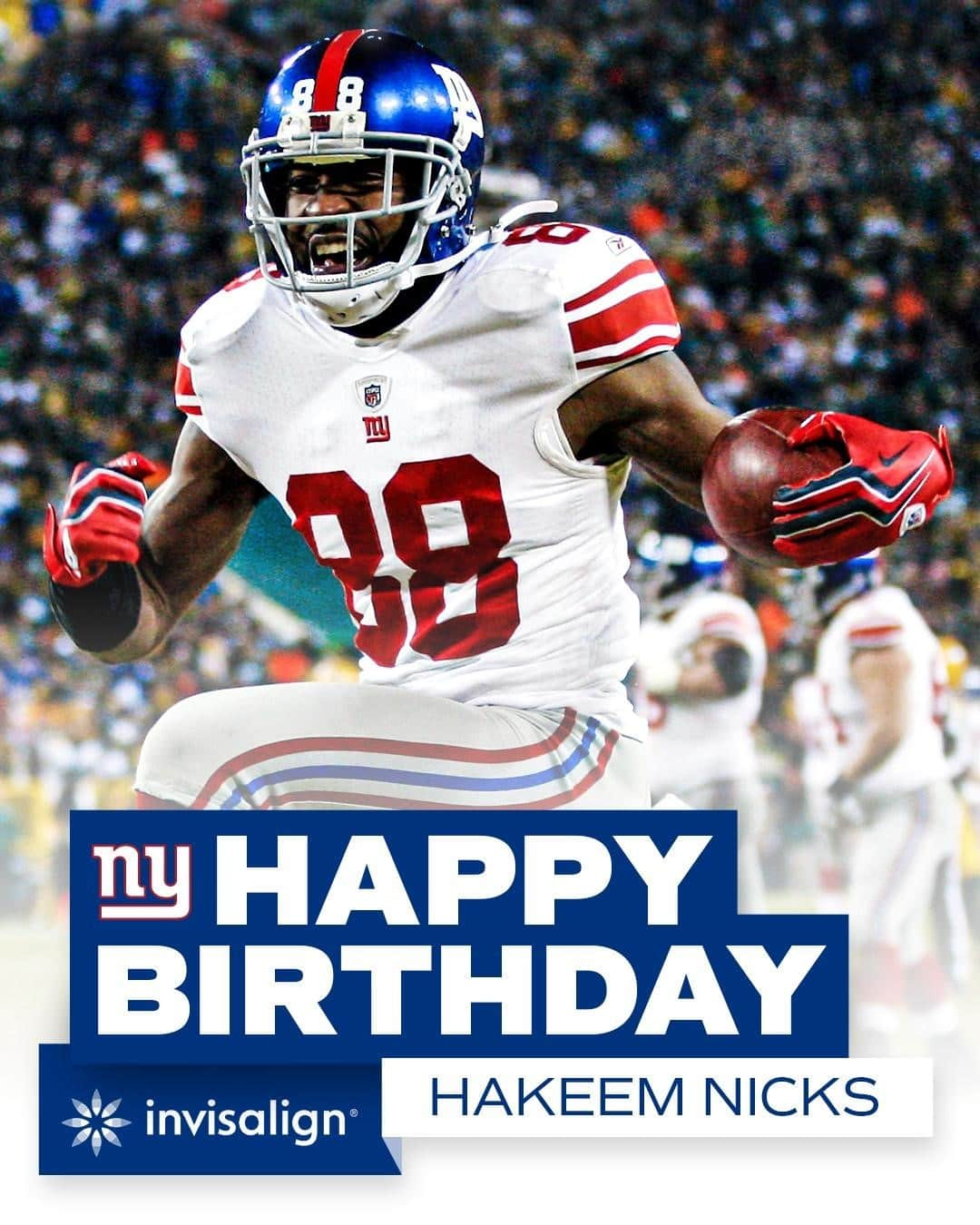 New York Giantsさんのインスタグラム写真 - (New York GiantsInstagram)「Happy Birthday Hakeem Nicks 🎉⁣ ⁣ #TogetherBlue @invisalign」1月15日 2時00分 - nygiants