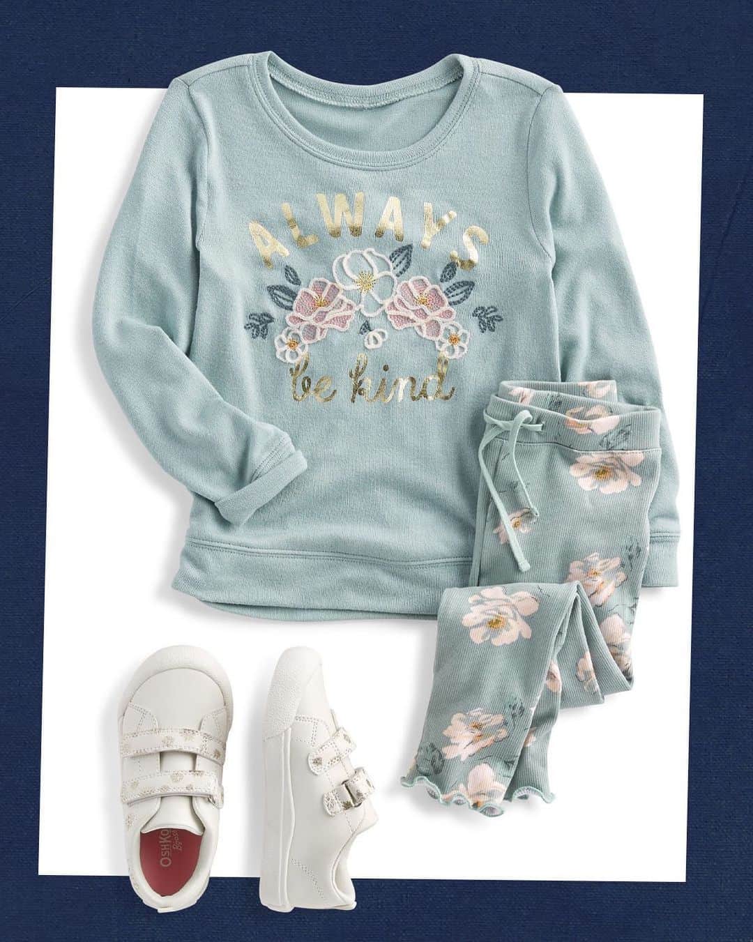 のインスタグラム：「We love sporting flowers for spring! New active style now in. #oshkoshkids」