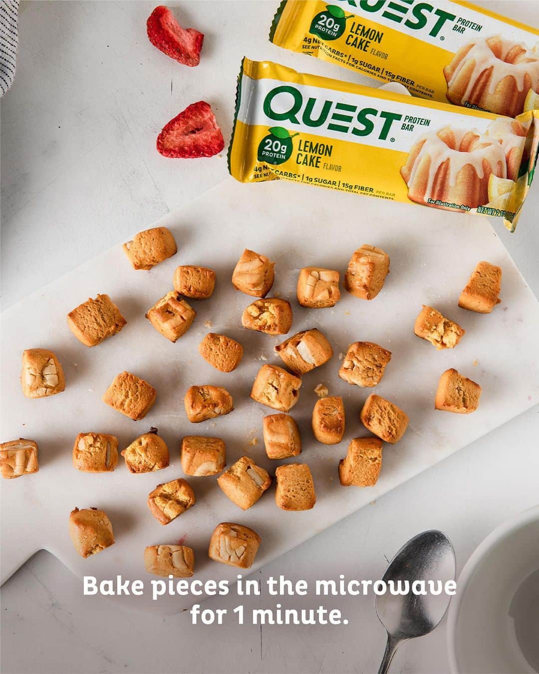 questnutritionさんのインスタグラム写真 - (questnutritionInstagram)「Try this easy-to-make Questified Lemon Cake Cereal! 💪🍋 🥣  👉SWIPE THROUGH📲 • Ingredients: 👉 1 Lemon Cake Quest Bar 👉 2 tbsp dried strawberries 🍓  👉 ½ cup unsweetened almond milk 🥛  • Enjoy!!! 👌」1月15日 3時41分 - questnutrition
