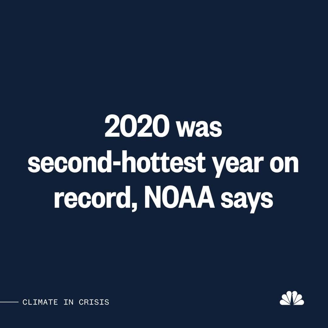 NBC Newsさんのインスタグラム写真 - (NBC NewsInstagram)「As if catastrophic wildfires, a record-breaking hurricane season and a pandemic that brought the world to its knees weren't enough, 2020 nearly became the hottest year in recorded history. Tap the link in our bio to read more.」1月15日 3時59分 - nbcnews