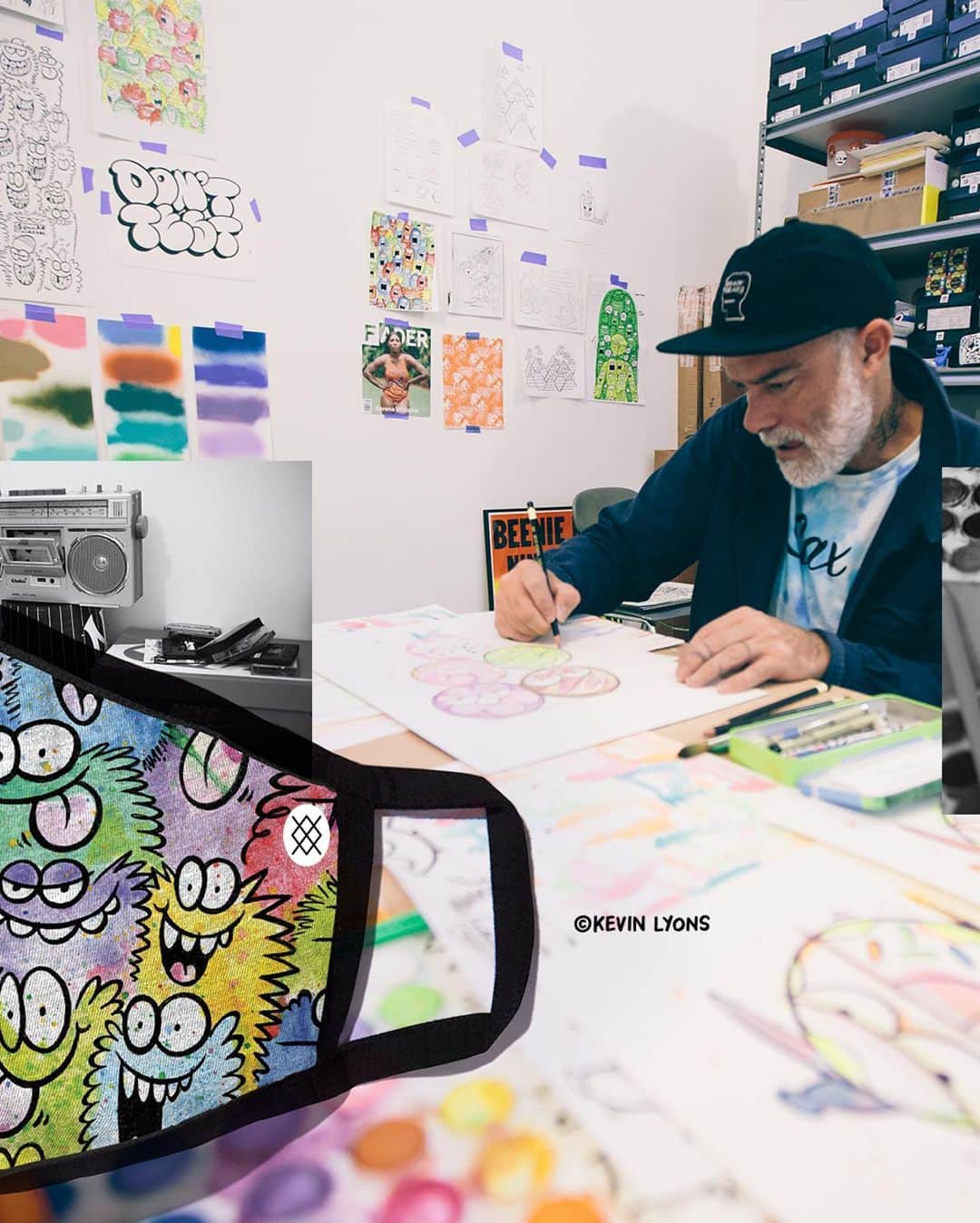 Stanceさんのインスタグラム写真 - (StanceInstagram)「Street Savant 🎨... Stance has teamed up with Brooklyn, NYC illustrator and designer, Kevin Lyons, @klyonsnatborn for our first artist mask collaboration. Featuring his iconic monsters on one side, the mask interior is made with Stance signature Butter Blend™ to keep you covered, comfortably 😷 ☁️... Link in bio. #punksandpoets」1月15日 4時17分 - stanceofficial