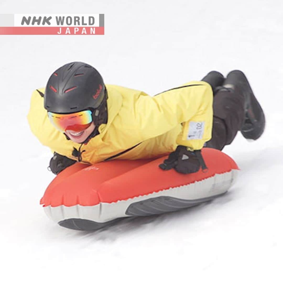 のインスタグラム：「⛰️Why hurtle down a mountain standing up when you can do it lying down! 🛏️ In recent winters, day-trippers from Tokyo have been having fun with the Swiss sport of airboarding. Lesson 1 - how to stop! 🛑 What's your favorite winter sport? ⛷❄️🏂 . 👉Watch｜JAPAN SPORTSCOPE: AIRBOARDING｜Free On Demand｜NHK WORLD-JAPAN website.👀 . 👉Tap the link in our bio for more on the latest from Japan. . . #airboarding #HarrySugiyama #Minakami #Gunma #wintersport #snowjapan #japansnow #snowresort #snowsport #skiresort #japan #JapanSportscope #nhk #nhkworld #nhkworldjapan」