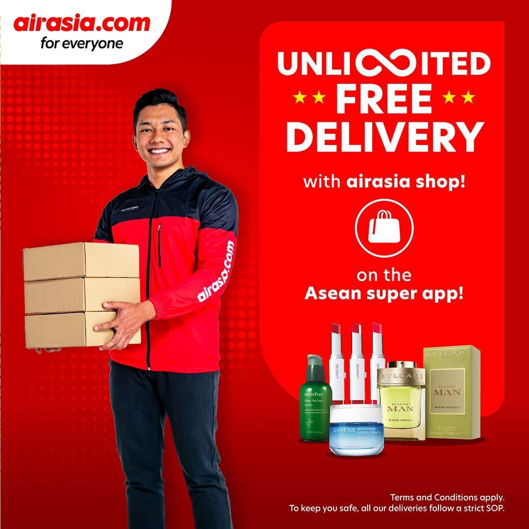 エアアジアさんのインスタグラム写真 - (エアアジアInstagram)「Shopping, groceries, and even your favorite food cravings are now all available in one app featuring UNLIMITED FREE DELIVERY!*  Yup, you read that right! Just download the Asean super app, airasia, to get your FOOD, FRESH, and SHOP orders and experience hassle-free transactions with us! T&Cs apply.**  Happy shopping! #airasiaDelivers __________ *Promo is applicable in Klang Valley only. Launching in more cities soon. Stay tuned.  **For Food: Unlimited Free Deliveries for ALL across Food (up to 15km); Fresh: min. RM30 spend, no distance limitation. MY only; and for Shop: min. RM30 spend, no distance limitation. MY only.」1月15日 19時20分 - airasiasuperapp