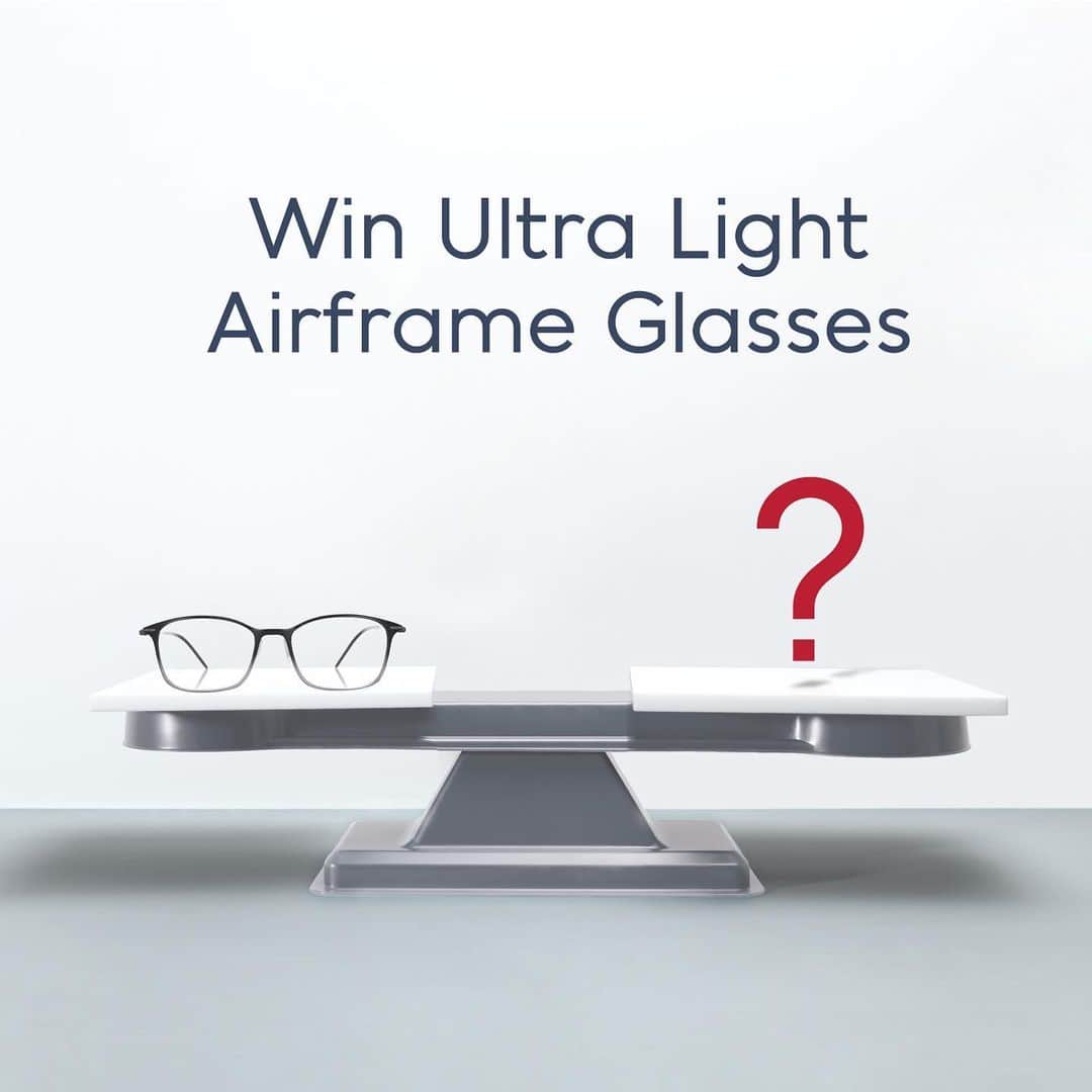 JINSのインスタグラム：「🎉GIVEAWAY🎉 Did you know? Ultra Light Airframe weighs only 5 grams. HOW TO ENTER ➡️ Our challenge to you: Find an everyday item that weighs less. Share an Instagram Story of your item with us (tag @jinseyewear and #jinsairframe). And you'll be entered to win an Ultra Light Airframe of your very own!   Giveaway ends 1/29 at 11:59pm PST. Winner will be announced week of 2/1 on our social!」