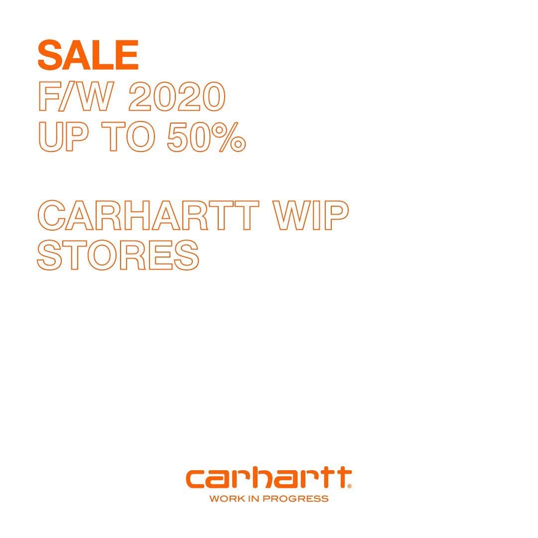 カーハートのインスタグラム：「Fall / Winter 2020 - More sale﻿ ﻿ FW20 End of season "More sale" starts tomorrow, up to 50% off selected items.﻿ ﻿ 1月16日(土) よりCarhartt WIP Store各店、Online Storeにおきまして、Fall / Winter 2020 セール対象商品が最大50%OFFとなります。 是非この機会をご利用ください。  #CarharttWIP #Sale #FW20」