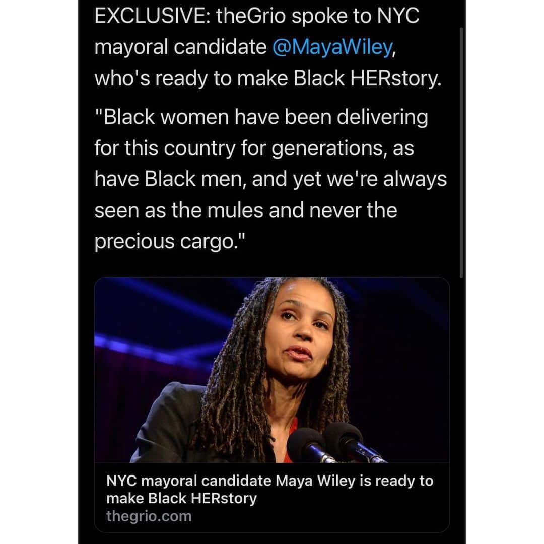 デブラ・メッシングさんのインスタグラム写真 - (デブラ・メッシングInstagram)「Maya Wiley, a civil rights lawyer and MSNBC legal contributor, is running for Mayor of NYC and I am HERE FOR IT!!!!   She’s brilliant and has a bold vision!  Go here to get to know her better and support her campaign! Sign up to volunteer if you feel inspired.  https://linktr.ee/Maya4Mayor  #MayaWiley #mayor #nyc #civilrights #policeaccountability」1月15日 12時31分 - therealdebramessing