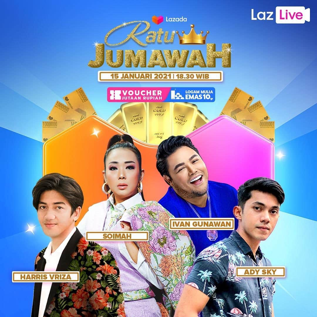 Ivan Gunawanさんのインスタグラム写真 - (Ivan GunawanInstagram)「Haii Lazadiaannn!! Nonton aku yaa hari ini di acara Ratu Jumawah jam 18.30 WIB di LazLive aplikasi Lazada! ⁣ ⁣ Download aplikasinya sekarang juga, karena Lazadian punya kesempatan untuk dapetin VOUCHER Jutaan Rupiah dan kesempatan untuk memenangkan hadiah Grand Priize nya lhoo, EMAS LOGAM MULIA 10 gram!! ⁣ #LAZADAID  #LAZADABAGIBAGIEMAS」1月15日 14時14分 - ivan_gunawan