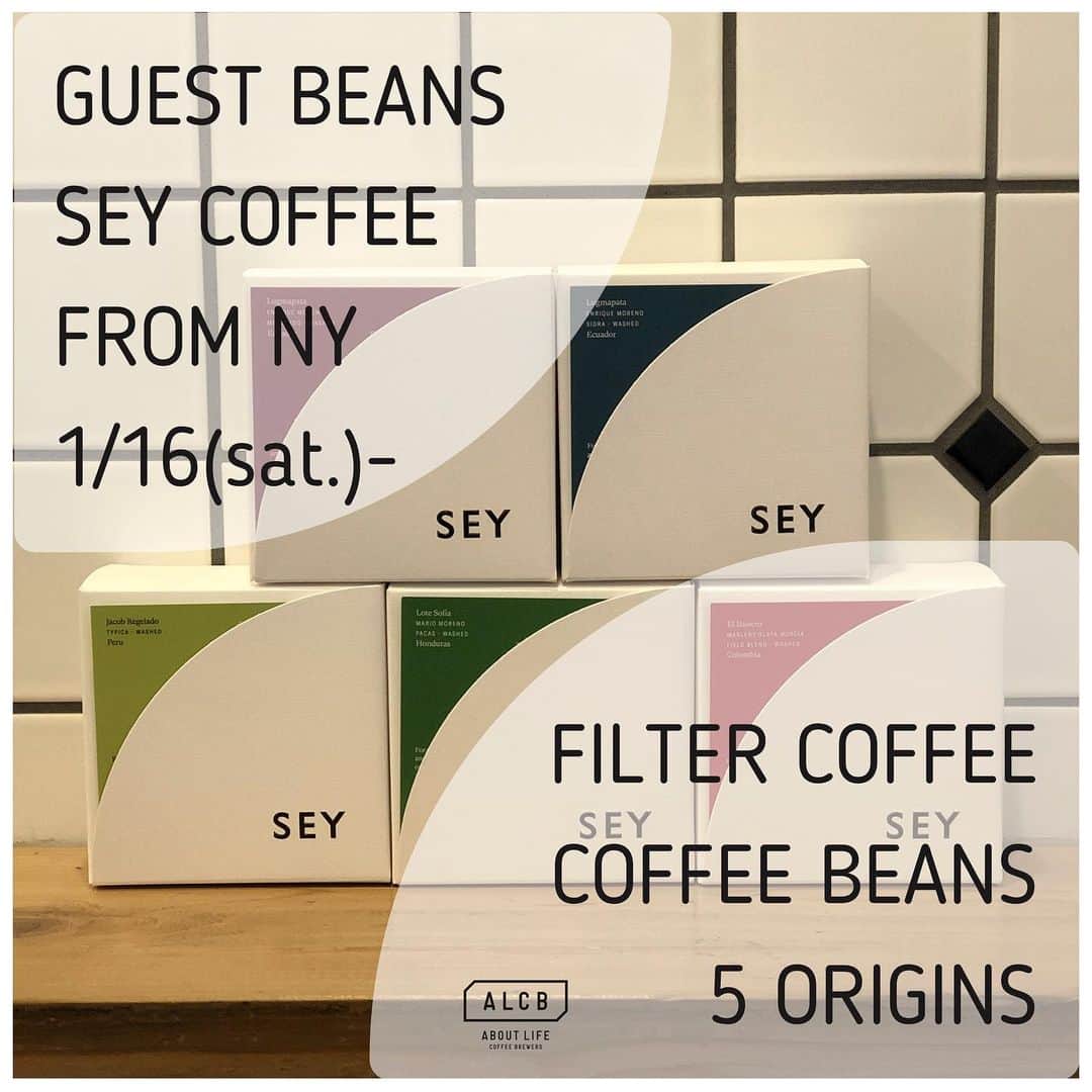 ABOUT LIFE COFFEE BREWERSさんのインスタグラム写真 - (ABOUT LIFE COFFEE BREWERSInstagram)「【SEY COFFEE from NY POP UP on 1/16】 We are happy for announce GUEST BEANS with SEY COFFEE @seycoffee at ALCB!!! SEY COFFEE is coffee roaster based in Brooklyn NYC. We’re serving filter coffee of 5 origins and selling so cute retail bags on 16th Jan. Please enjoy great coffee!!!  ニューヨークブルックリンに拠点を置くスペシャルティコーヒーロースター SEY COFFEE @seycoffee のゲストビーンズのお知らせです！ 今回はフィルタードリンク5種、コーヒー豆5種でご用意しています！ 店頭でのフィルターコーヒーももちろんですが、ご自宅でのコーヒーライフが少しでも良くなるようコーヒー豆も是非ご利用ください！ 各在庫がなくなり次第終了となるので、気になる方はお早めにゲットして下さいねー！  1/16(sat) GUEST BEANS  ・FILTER DRINK & RETAIL BAG PERU La Fila Washed HONDURAS Lote Sofia Washed COLOMBIA El Baisero Washed ECUADOR Lugmapata Sidra Washed ECUADOR Lugmapata Mejorado Washed  #aboutlifecoffeebrewers #aboutlifecoffee #onibuscoffee #onibuscoffeenakameguro #ratiocoffeeandcycle #akitocoffee #stylecoffee #specialtycoffee #tokyocoffee #tokyocafe #shibuya #tokyo #seycoffee」1月15日 16時41分 - aboutlifecoffeebrewers