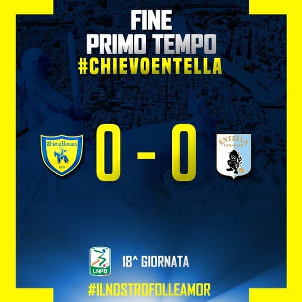 ACキエーヴォ・ヴェローナさんのインスタグラム写真 - (ACキエーヴォ・ヴェローナInstagram)「1st Half #ChievoEntella 0-0  #ilnostrofolleamor #chievo #chievoverona #calcio #seriebkt」1月16日 3時48分 - acchievoverona