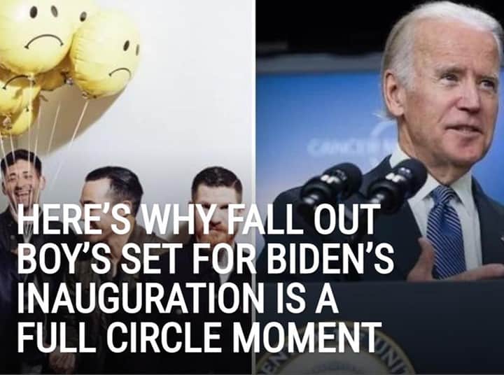Alternative Pressさんのインスタグラム写真 - (Alternative PressInstagram)「@falloutboy's surprising connection to @JoeBiden is being brought back up ahead of their performance for the ‘We The People’ inauguration concert ⁠ LINK IN BIO⁠ .⁠ .⁠ .⁠ #joebiden #presidentjoebiden #presidentelect #presidentelectjoebiden #joebideninauguration #2021inauguration #falloutboy #fob #wethepeople #altpress #alternativepress」1月16日 4時05分 - altpress