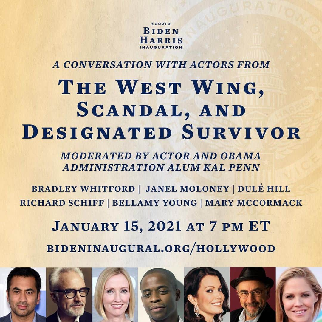 ベラミー・ヤングさんのインスタグラム写真 - (ベラミー・ヤングInstagram)「Join us tonight as we kick off  #Inauguration2021 The always amazing @kalpenn is hosting, & I get to crash #TheWestWing party. 😄 Sending everyone much love! @bideninaugural 💗❤️」1月16日 4時27分 - bellamyyoung