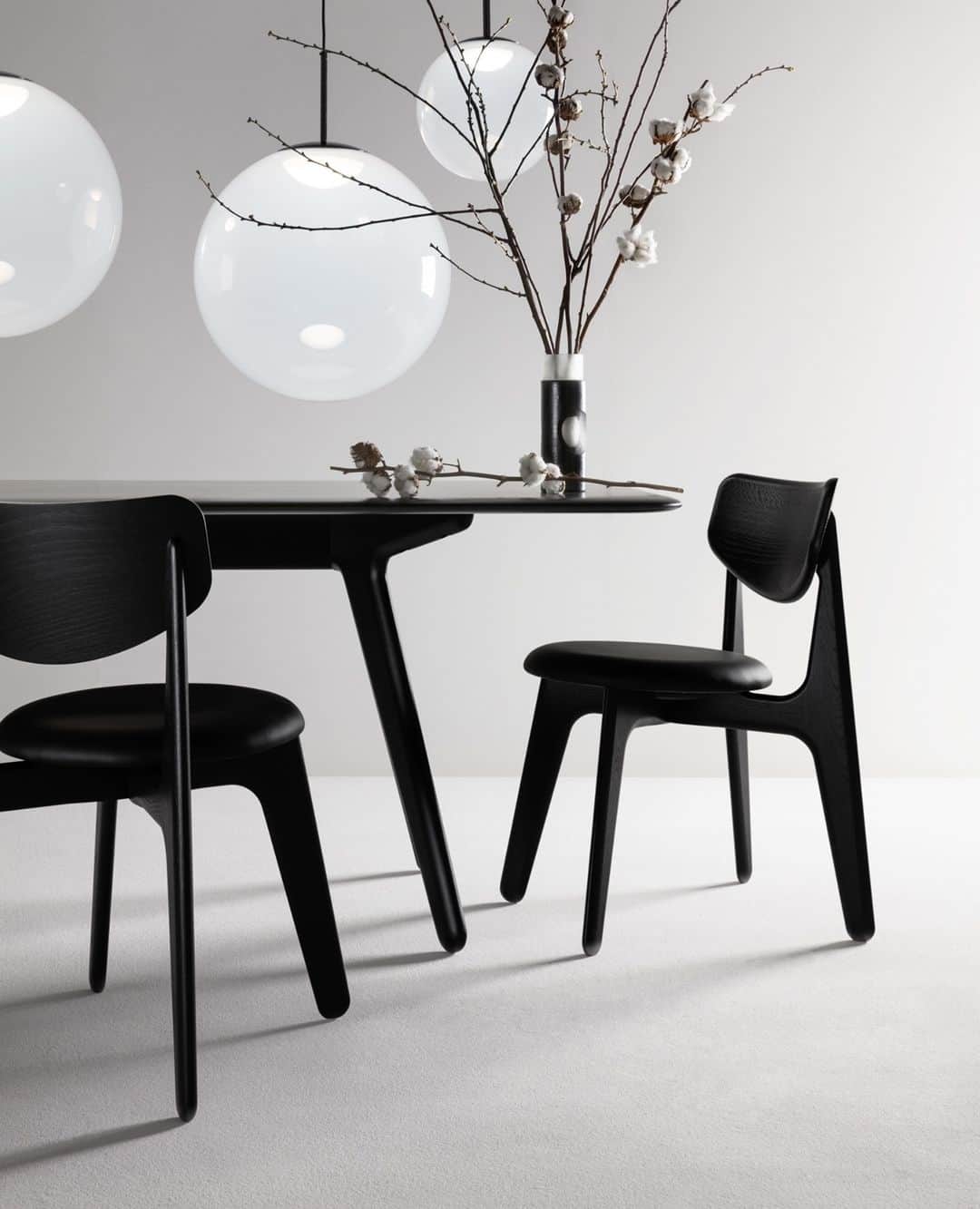 トム ディクソンのインスタグラム：「SLAB chairs celebrate the natural beauty of oak. ⁠ ⁠ A robust piece constructed in angular forms of inviting simplicity. ⁠ ⁠ With OPAL lights and CARVED accessories.⁠ ⁠」
