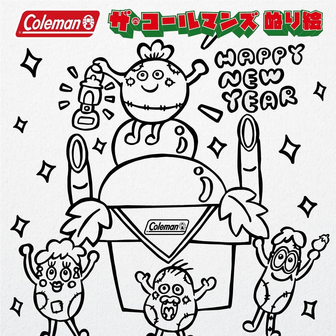 Coleman Japanのインスタグラム：「＼ザ・コールマンズのぬり絵が登場🎨 ／  季節を感じる「ぬり絵」を毎月配信します。1月はお正月！おうち時間を“ザ・コールマンズ”と一緒に楽しんでくださいね♪  ▶︎ぬり絵のダウンロードはこちら https://bit.ly/39xXHhE  ・ ＝＝＝＝＝＝＝＝＝＝＝＝＝＝＝ ＼📸 SNSの投稿も大募集！ ／ できあがった作品は、＃私のコールマン を付けて投稿してね！素敵な作品はコールマン公式サイトやSNSでご紹介させていただきます♪ ＝＝＝＝＝＝＝＝＝＝＝＝＝＝＝ ・ 🎬 「ザ・コールマンズ」公開中！ https://bit.ly/2XH68RT ・ ・ ・ #灯そう #灯そうコールマン #ザコールマンズ #灯そうColeman #Coleman #コールマン #Camp #キャンプ #Outdoor #アウトドア #ぬり絵 #ぬりえ #塗り絵 #お正月 #newyear #おうち時間」