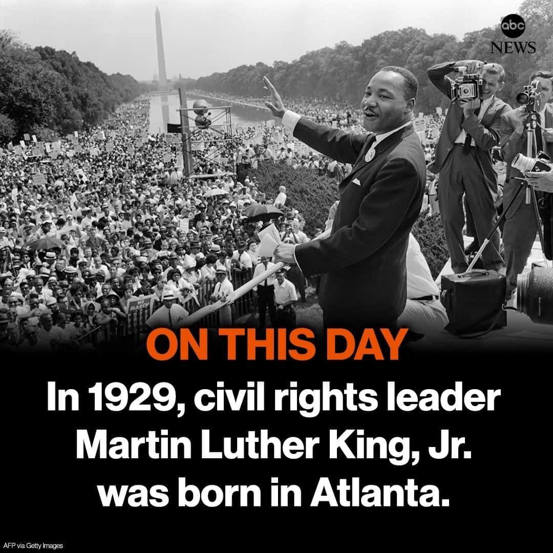 ABC Newsさんのインスタグラム写真 - (ABC NewsInstagram)「ON THIS DAY: 92 years ago, civil rights leader Martin Luther King, Jr. was born in Atlanta. #MLK #ONTHISDAY #martinlutherkingjr #CIVILRIGHTS」1月15日 20時11分 - abcnews