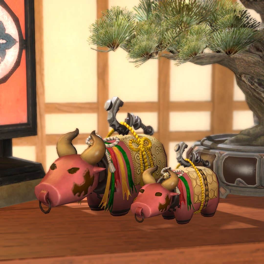 FINAL FANTASY XIVさんのインスタグラム写真 - (FINAL FANTASY XIVInstagram)「The Heavensturn event ends soon! ⏲️  Don't forget to pick up the Ushi Kabuto if you’re looking for a bit of a transformation, or these cute 🐮 furnishings for your humble abode!  You have until Jan. 18 to complete the event! 🎁  (Thanks for all those puns by the way, it was fun reading through them 😂)  #FFXIV #FF14」1月15日 21時32分 - ffxiv