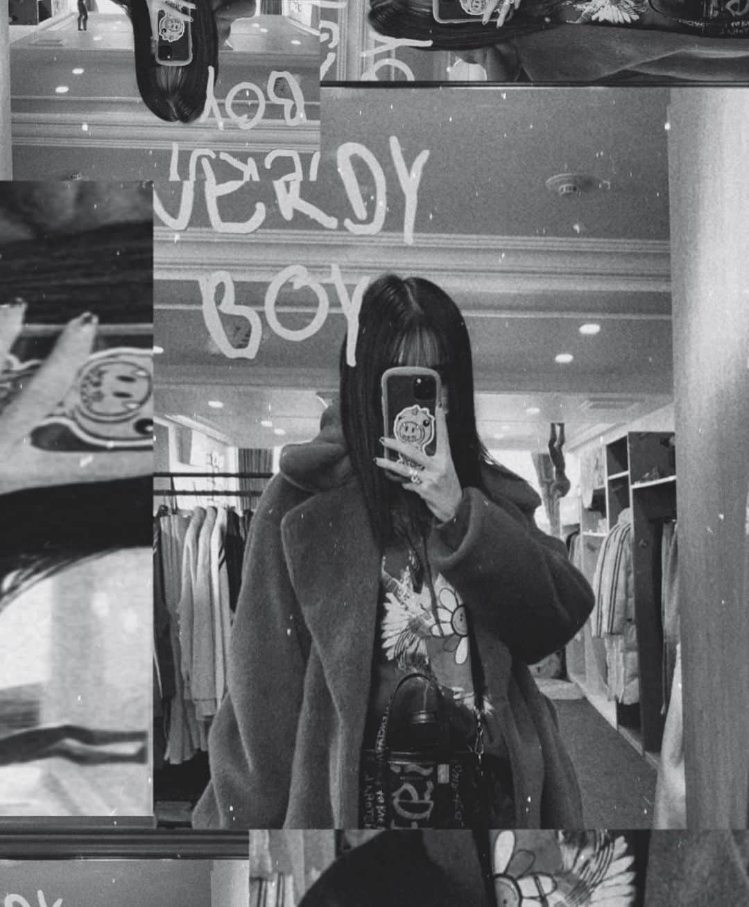 前沢海友さんのインスタグラム写真 - (前沢海友Instagram)「🤞🏻🤍🖤 ㅤㅤㅤㅤㅤㅤㅤㅤㅤㅤㅤㅤㅤ @nerdyofficial で初めてショッピング 可愛い服get🧸 ㅤㅤㅤㅤㅤㅤㅤㅤㅤㅤㅤㅤㅤ #fashion #newpost #photo #nerdy #セルフィー #モノクロ」1月15日 22時58分 - maezawamiyu