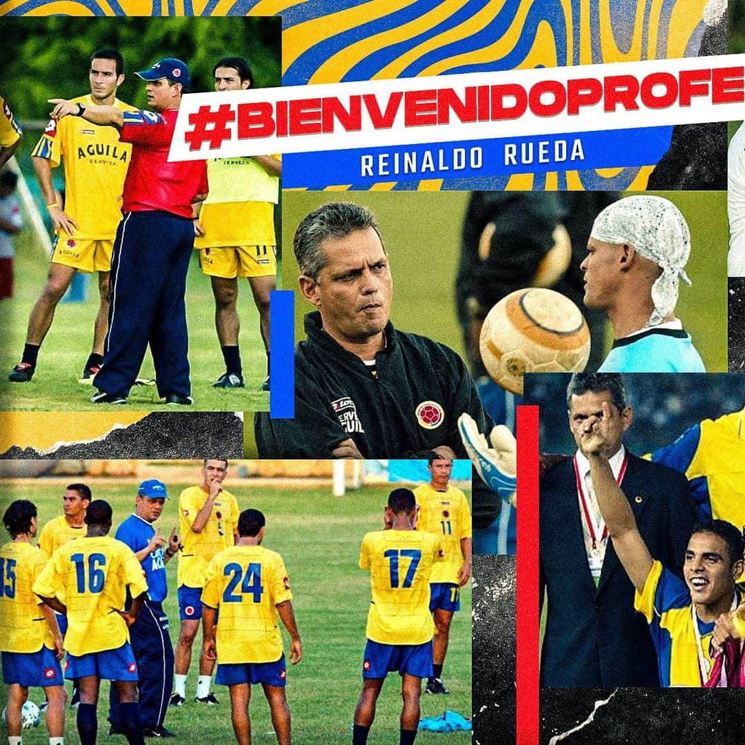サッカー コロンビア代表チームのインスタグラム：「#BienvenidoProfe  ¡Las mejores energías en esta nueva etapa @oficialreinaldorueda !  #VamosColombia 🇨🇴」