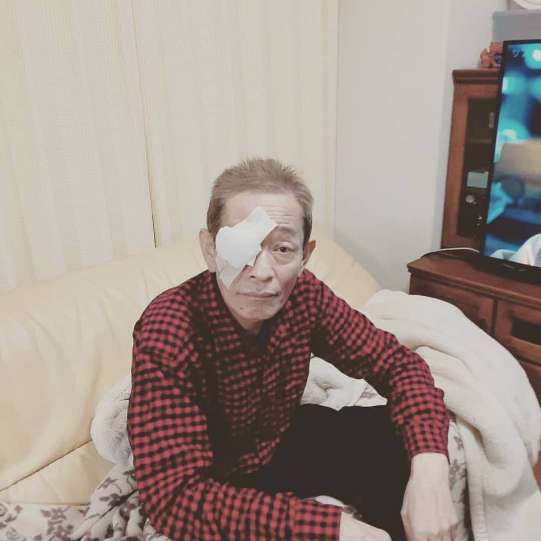 中村昌也のインスタグラム：「伊達政宗じゃないよ、親父だよ 白内障の手術をした😍健康で長生きしてな」
