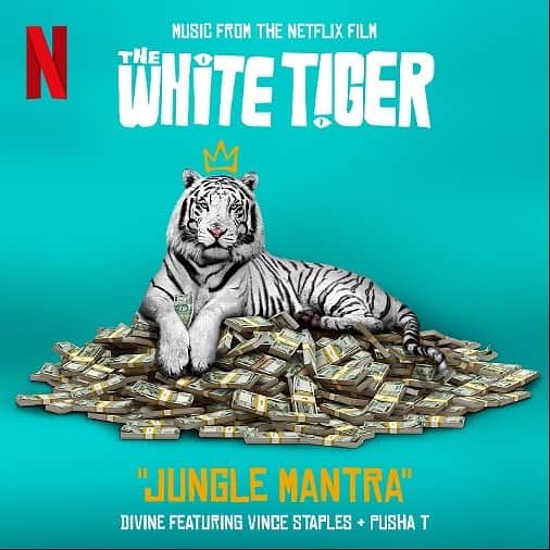 プシャ・Tのインスタグラム：「#JungleMantra out now with Me, @vivianakadivine , and @VinceStaples Original music for The White Tiger film on @netflixfilm @massappealindia S/O @priyankachopra  Swipe left for a clip!!」