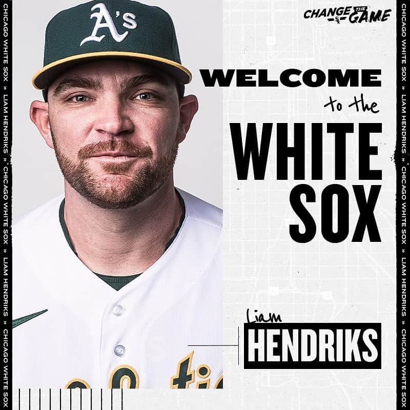 シカゴ・ホワイトソックスのインスタグラム：「OFFICIAL: The #WhiteSox have agreed to terms on a four-year, $54-million contract with free agent All-Star closer Liam Hendriks, which includes a $1-million signing bonus.」