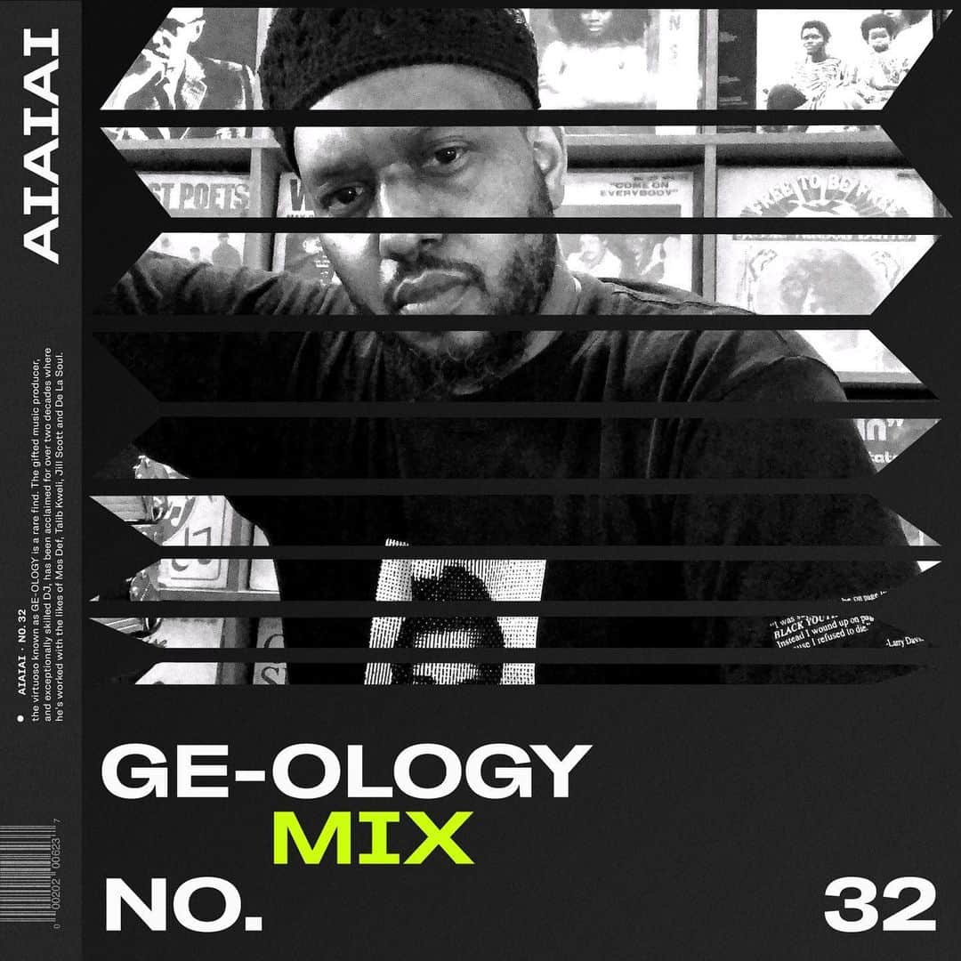 AIAIAIのインスタグラム：「New mix alert!  The virtuoso known as GE-OLOGY is a rare find. The gifted music producer, and exceptionally skilled DJ has been acclaimed for over two decades where he's worked with the likes of Mos Def, Talib Kweli, Jill Scott and De La Soul, and he's done a very special mix for the 32nd edition of our Mix series!  Give it a listen at aiaiai.audio/pages/mix-series」