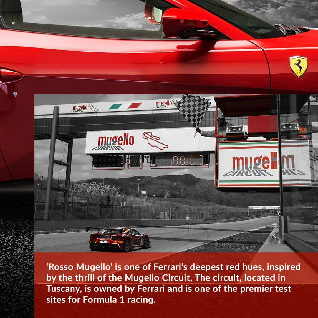 フェラーリさんのインスタグラム写真 - (フェラーリInstagram)「Swipe to take a journey to Tuscany and discover a hue inspired by an iconic circuit: ‘Rosso Mugello’. Up next, we continue our deep dive into the world of #Ferrari’s most noteworthy colour with a red that encapsulates the beauty of an iconic #Italian, coastal town.」1月16日 1時00分 - ferrari