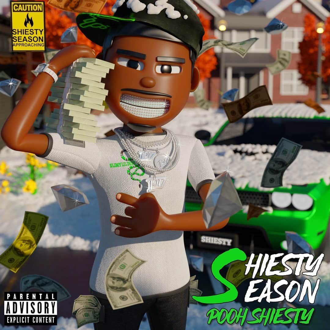 グッチ・メインのインスタグラム：「2-5-21 we dropping @poohshiesty highly anticipated first tape!! #ShiestySeason preorder link out now in his bio 🥶」