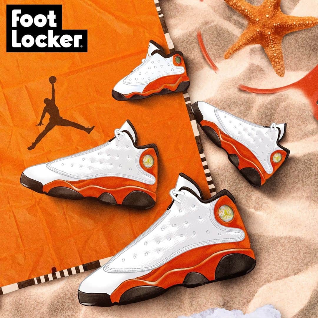 Foot Lockerのインスタグラム：「Catch a wave in the #Jordan 13 Starfish 🌊 Available 1/16 in full family sizing.」