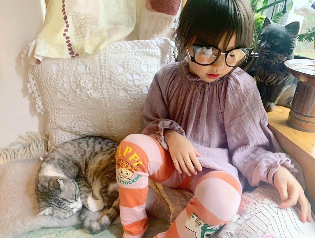 坂本美雨さんのインスタグラム写真 - (坂本美雨Instagram)「猫眼鏡とられた。 #サバ美となまこちゃん #今日のなまこちゃん #サバ美」1月16日 13時22分 - miu_sakamoto
