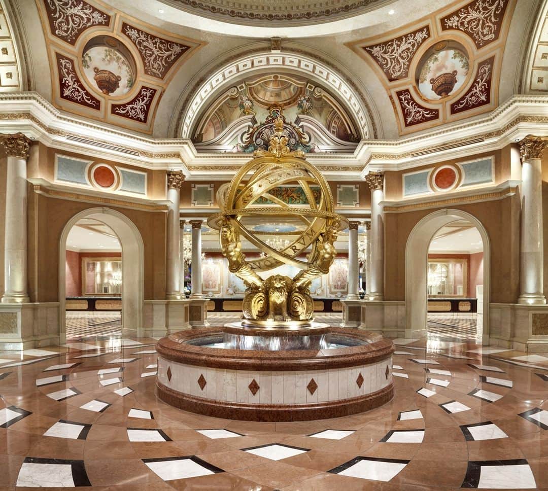 The Venetian Las Vegasのインスタグラム：「The Armillary Sphere is the centerpiece of The Venetian lobby and a grand reminder of the navigation tool used for centuries in Venice. Will it guide you to The Venetian Resort soon?」