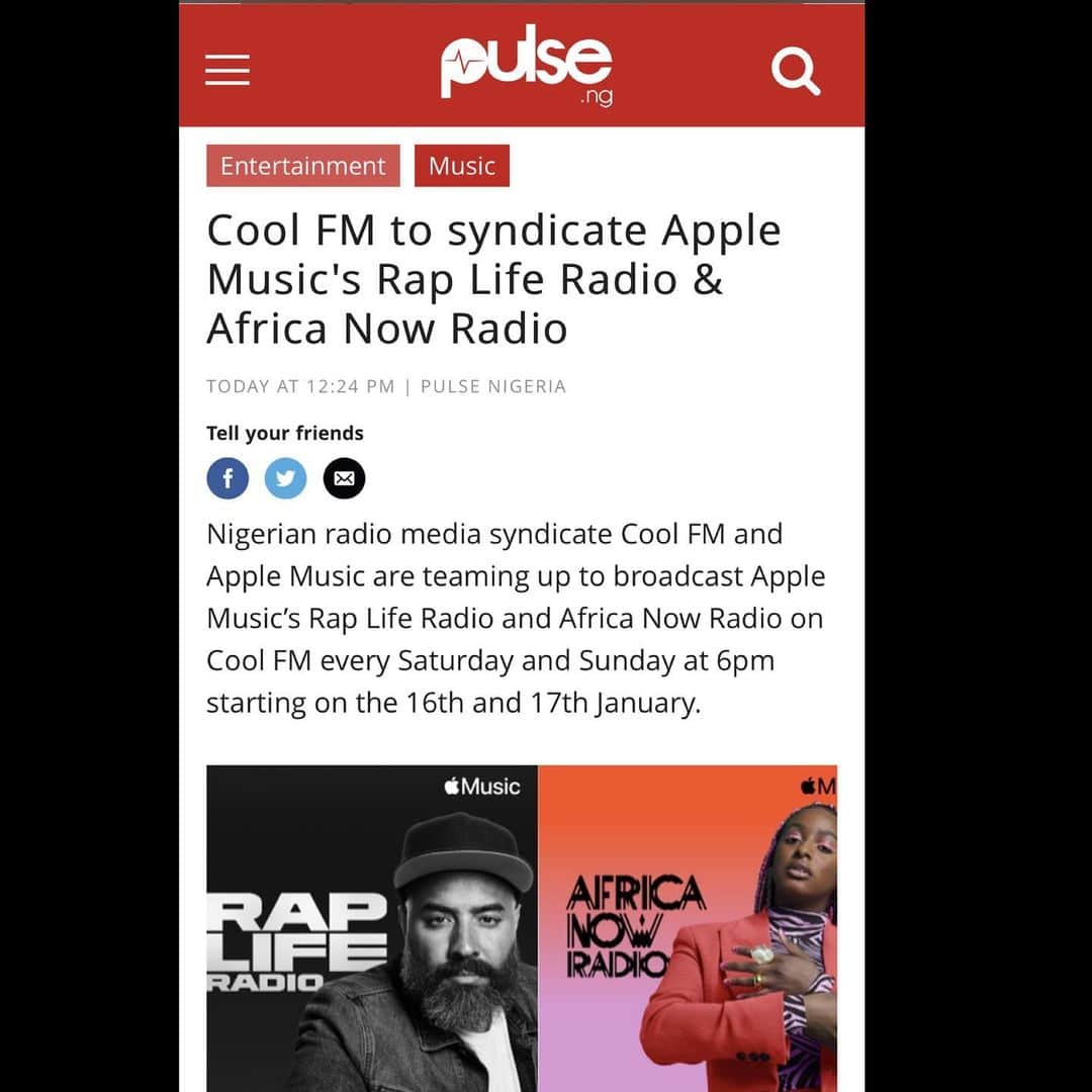 エブロ・ダーデンさんのインスタグラム写真 - (エブロ・ダーデンInstagram)「Let’s go @cuppymusic !! @coolfmlagos ... #RapLife Radio every week now on in 🇳🇬 Nigeria ...」1月16日 6時05分 - oldmanebro