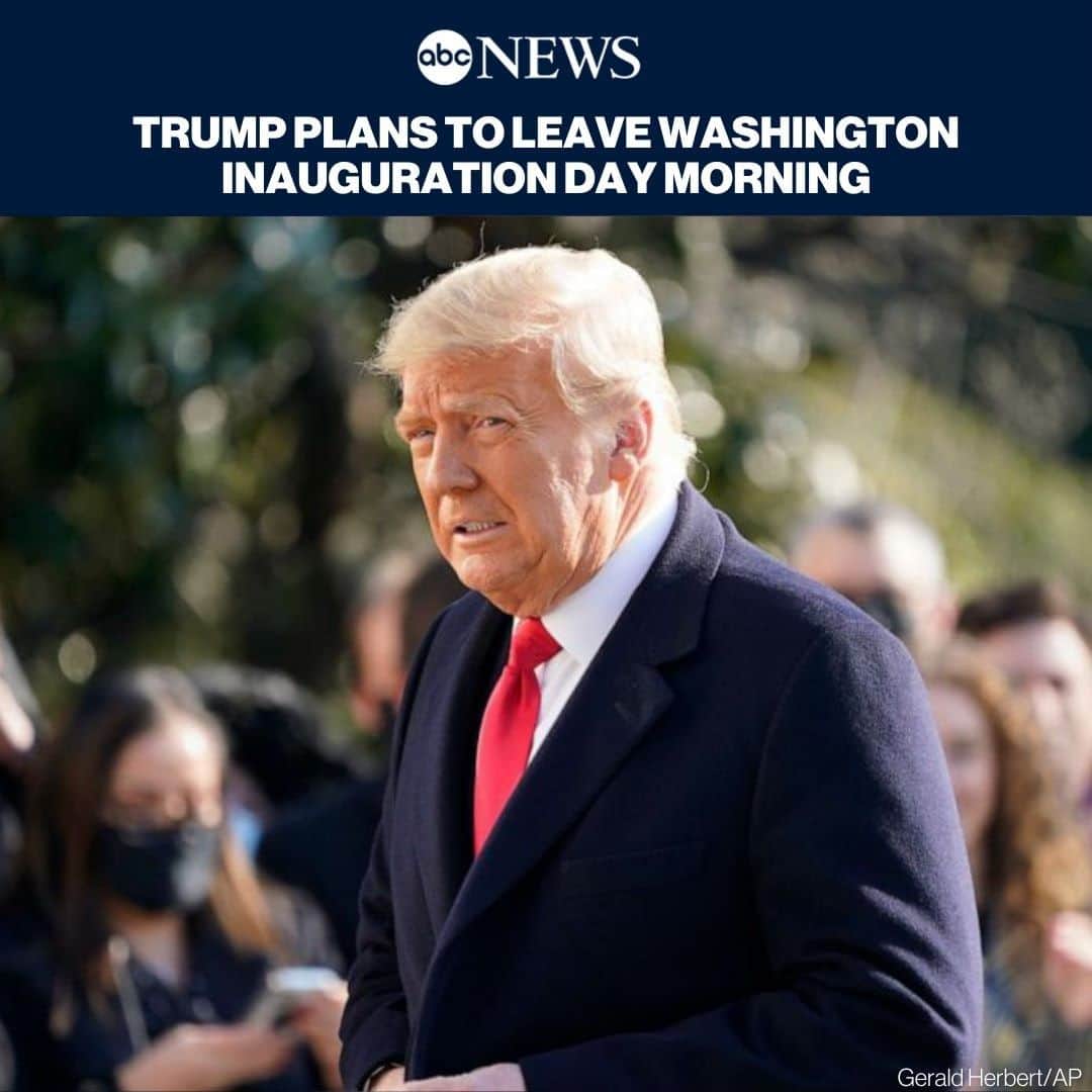 ABC Newsさんのインスタグラム写真 - (ABC NewsInstagram)「President Donald Trump plans to make the unprecedented move to depart the White House next Wednesday morning, just before President-elect Joe Biden's inauguration, ABC News has learned. Tap link in bio for MORE. #trump #biden #inauguration #politics #president #usa」1月16日 6時14分 - abcnews