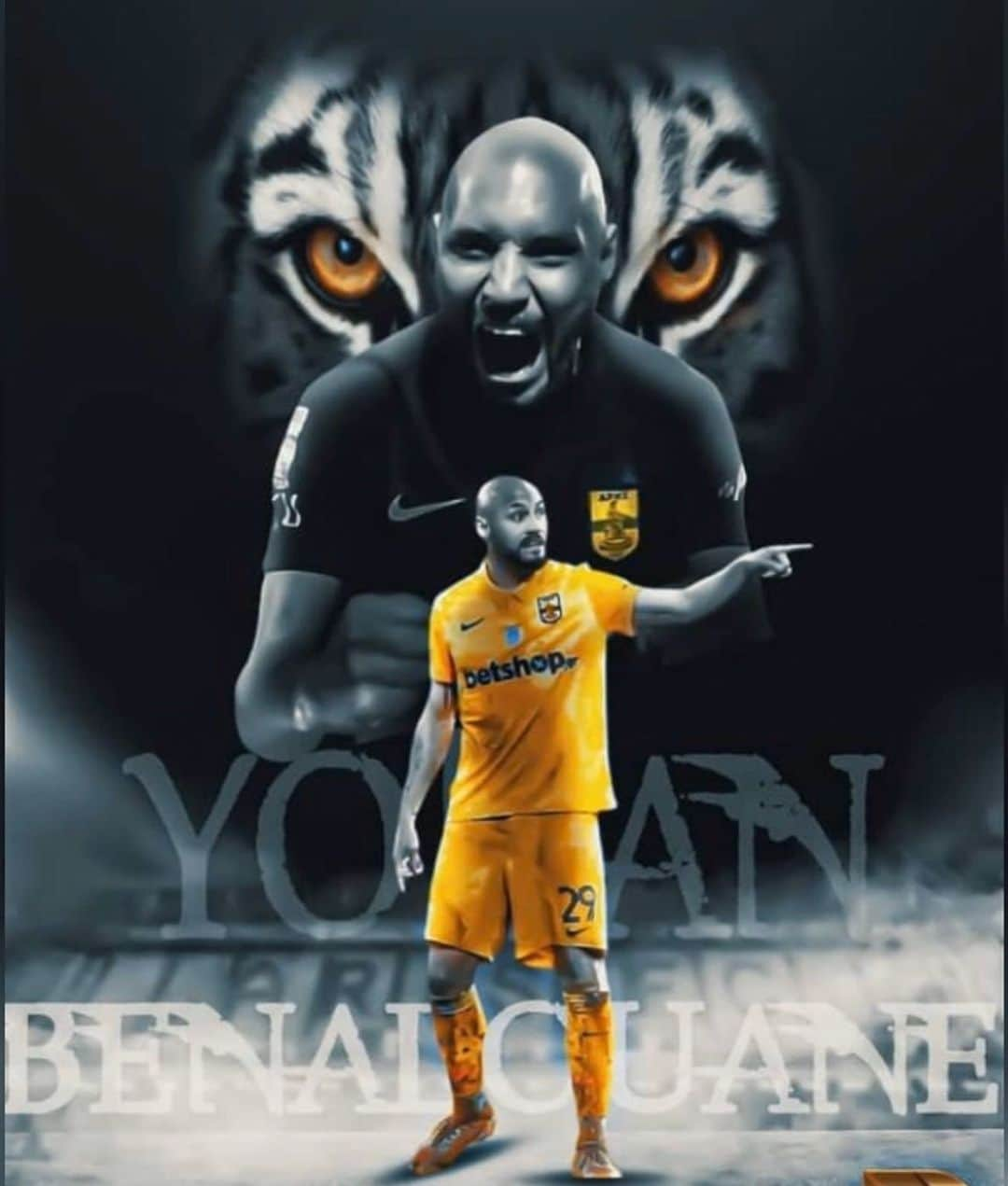 ヨアン・ベナルアンのインスタグラム：「Getting hungry....🦁 #benalouane #arisfamily yb29 your lion ....🐾🐾🇬🇷」