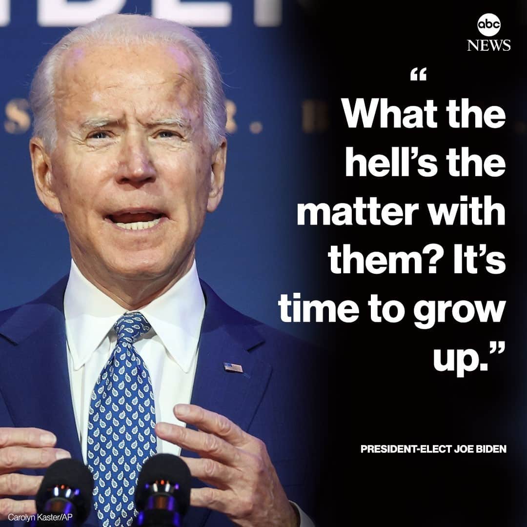 ABC Newsさんのインスタグラム写真 - (ABC NewsInstagram)「President-elect Joe Biden on GOP lawmakers who did not wear masks while sheltering with colleagues during Capitol siege: "What the hell's the matter with them? It's time to grow up." abcn.ws/2LOIVux #joebiden #republicans #facemasks #covid19 #uscapitol⁠ ⁠ Read more at LINK IN BIO.」1月16日 6時38分 - abcnews