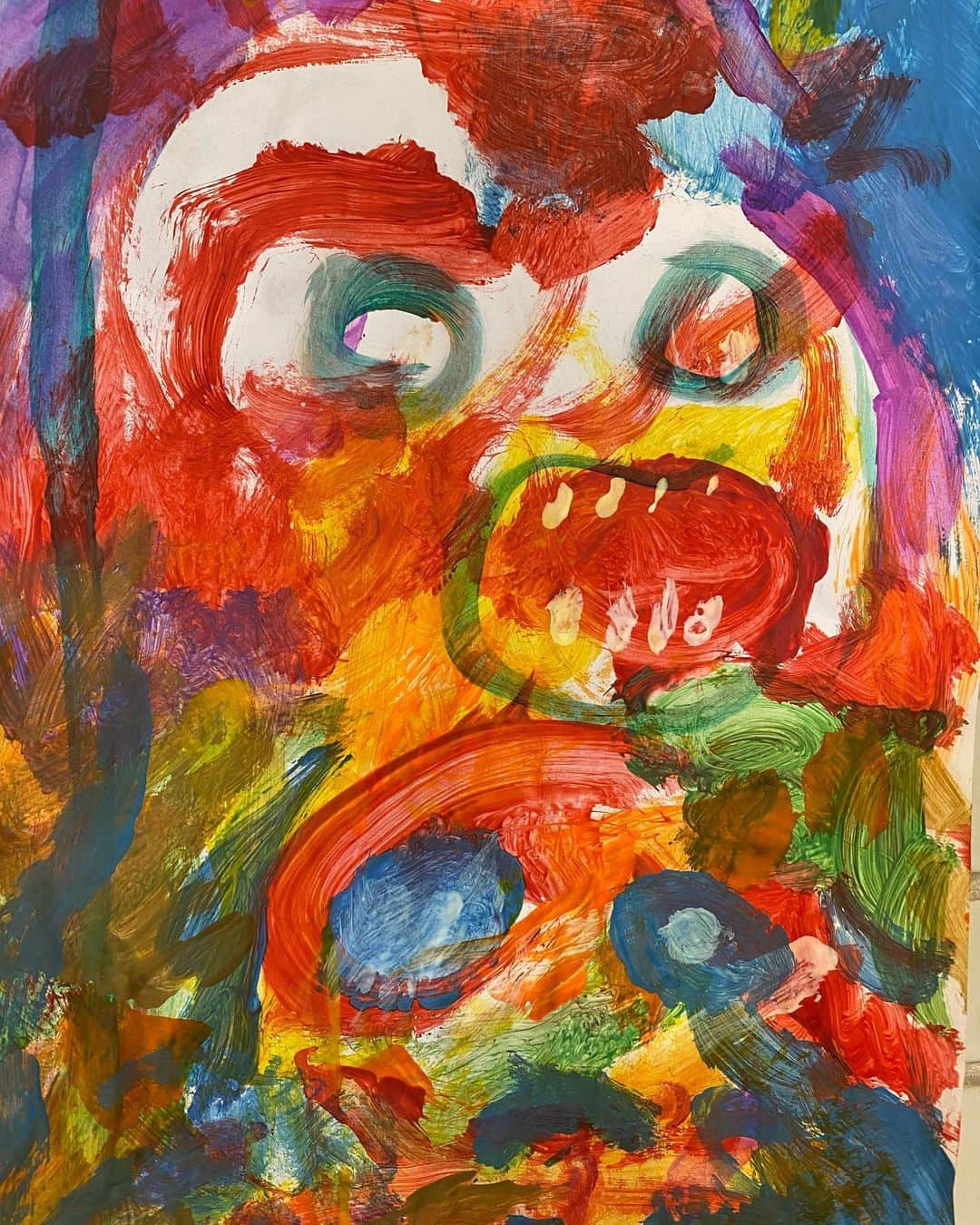 ウェイン・コインさんのインスタグラム写真 - (ウェイン・コインInstagram)「... baby Bloom’s first current events finger painting called “ Dont Let The Covid Monster Get Ya”... ( with a little help from me)」1月16日 6時55分 - waynecoyne5
