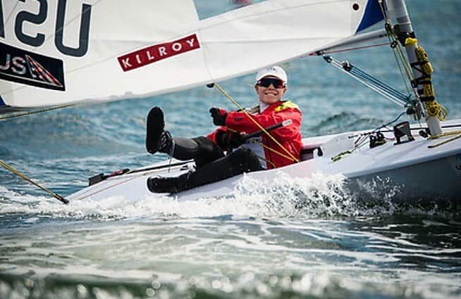 のインスタグラム：「No wind, but all smiles today at the @westmarineinc Open Racing Series in Ft. Lauderdale. • • • #day1 #racing #sailing #olympics #2021 #girl #athlete #cheesin」