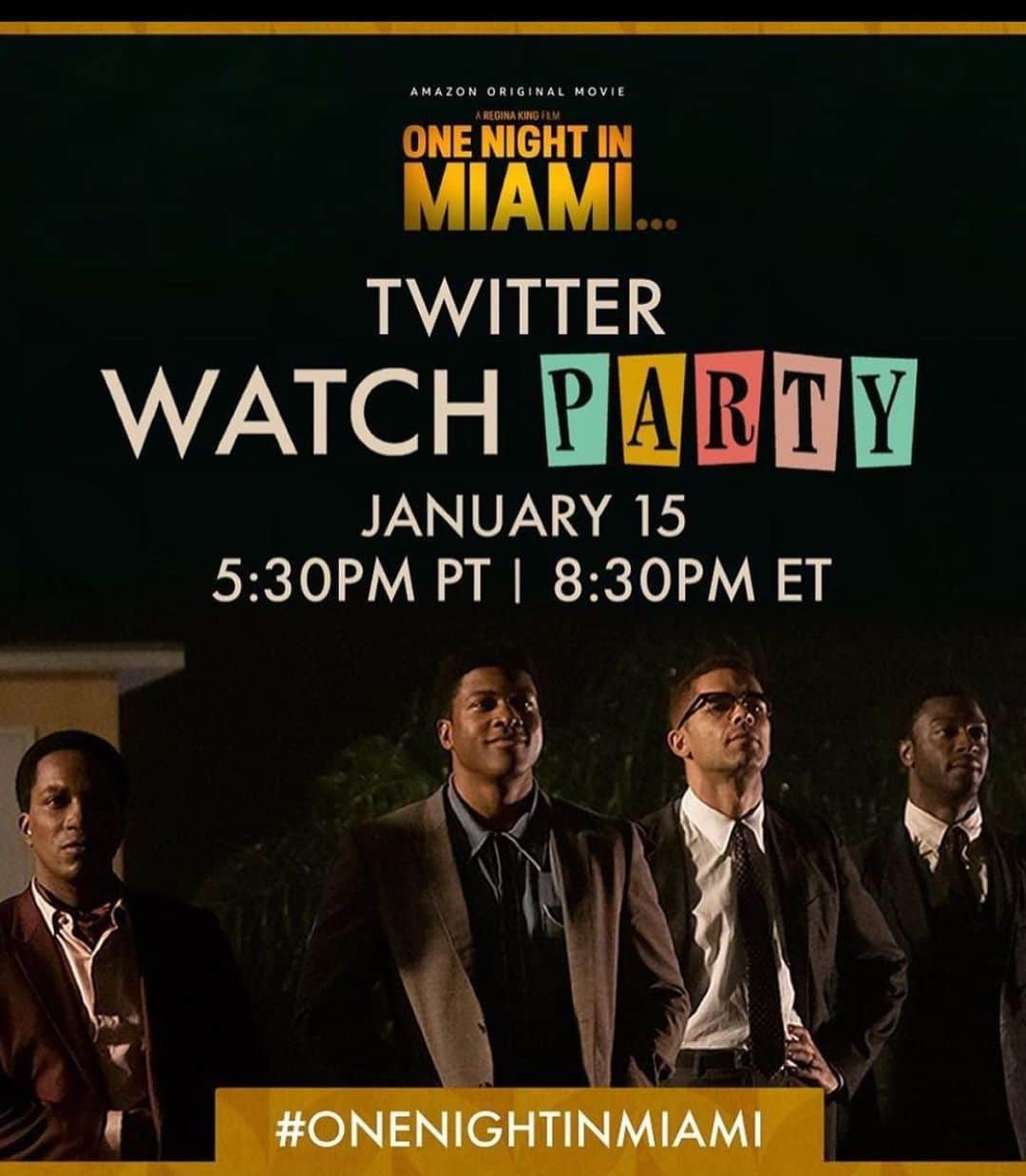 エヴァ・マルセルさんのインスタグラム写真 - (エヴァ・マルセルInstagram)「My Friday night is #booked thanks to @iamreginaking and @amazonprimevideo spending #OneNightInMiami.  This film takes place on a night in 1964 following the victory of Cassius Clay (Eli Goree), soon to be known as Muhammad Ali, over heavy weight champion Sonny Liston at the Miami Convention Hall. Afterward, Clay and three of his friends Malcolm X (Kingsley Ben-Adir), Sam Cooke (Leslie Odom Jr.), and Jim Brown (Aldis Hodge) gather in a hotel room to celebrate. But what unfolds over the course of the night is a series of deep conversations about their place in history, their responsibility to civil rights, and tense confrontations over their value. Congratulations on your directorial debut @iamreginaking #inspired  #supportblackstories Join me and watch tonight🌻」1月16日 7時16分 - evamarcille