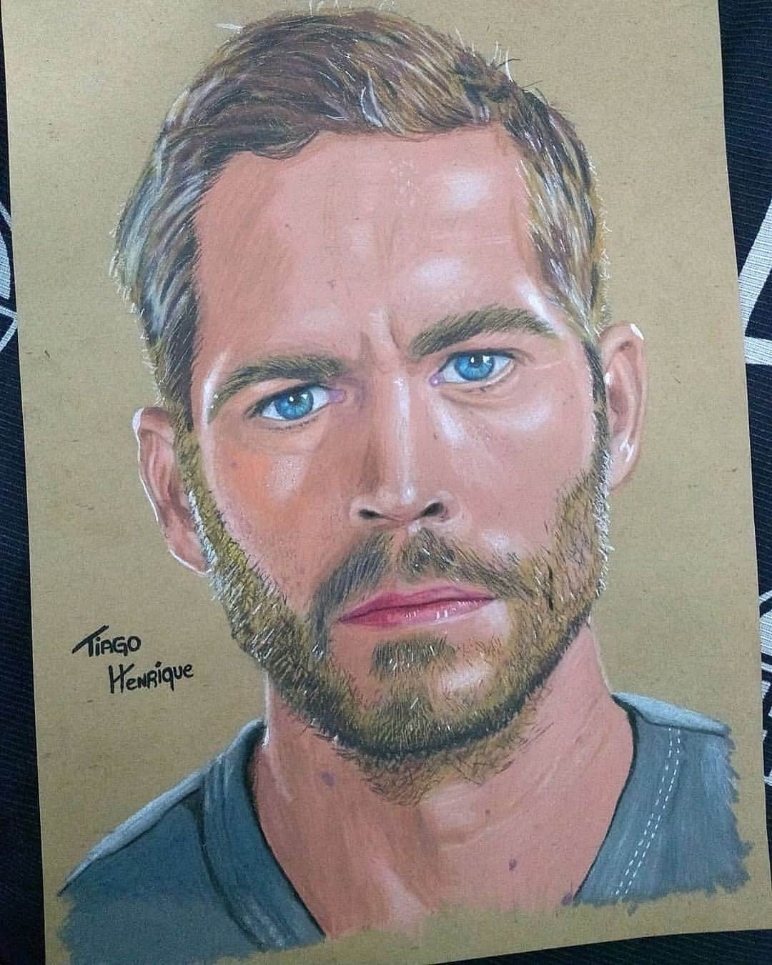 ポール・ウォーカーのインスタグラム：「Wow... Those eyes! ⁣ ⁣ Amazing colored pencil sketch by @tibi.art from Brazil! 🇧🇷 #FanArtFriday #TeamPW」
