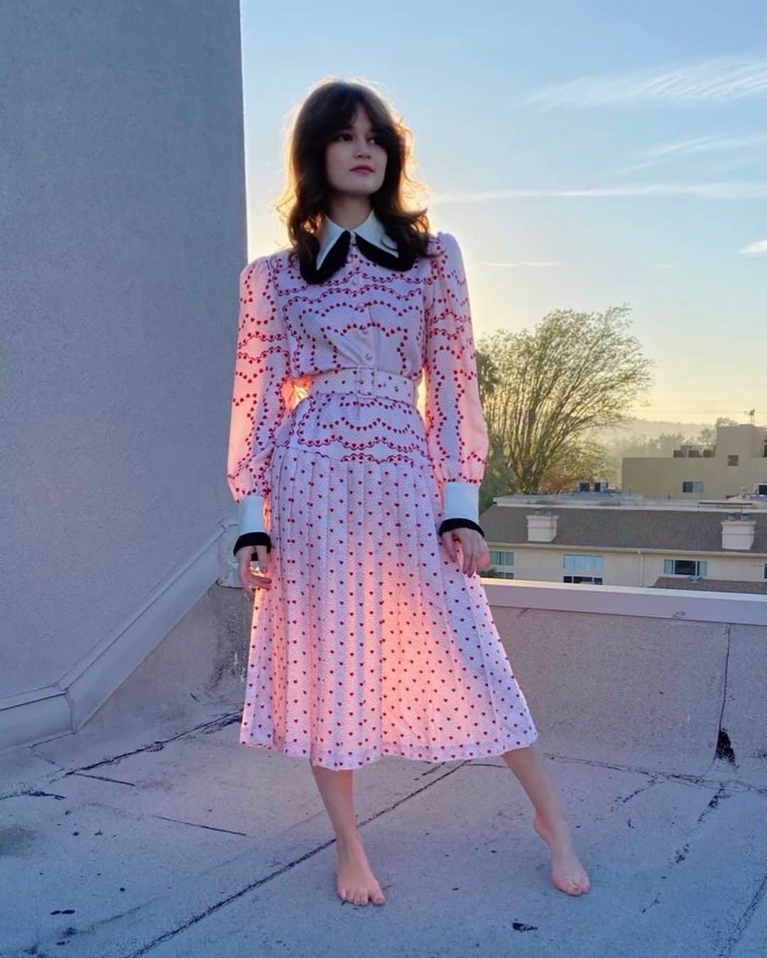 のインスタグラム：「Love @ciarabravo wearing Rodarte SS21 for promotion of #Cherry. Photo/ Styled by: @samanthamcmillen_stylist. #rodarte #ciarabravo」