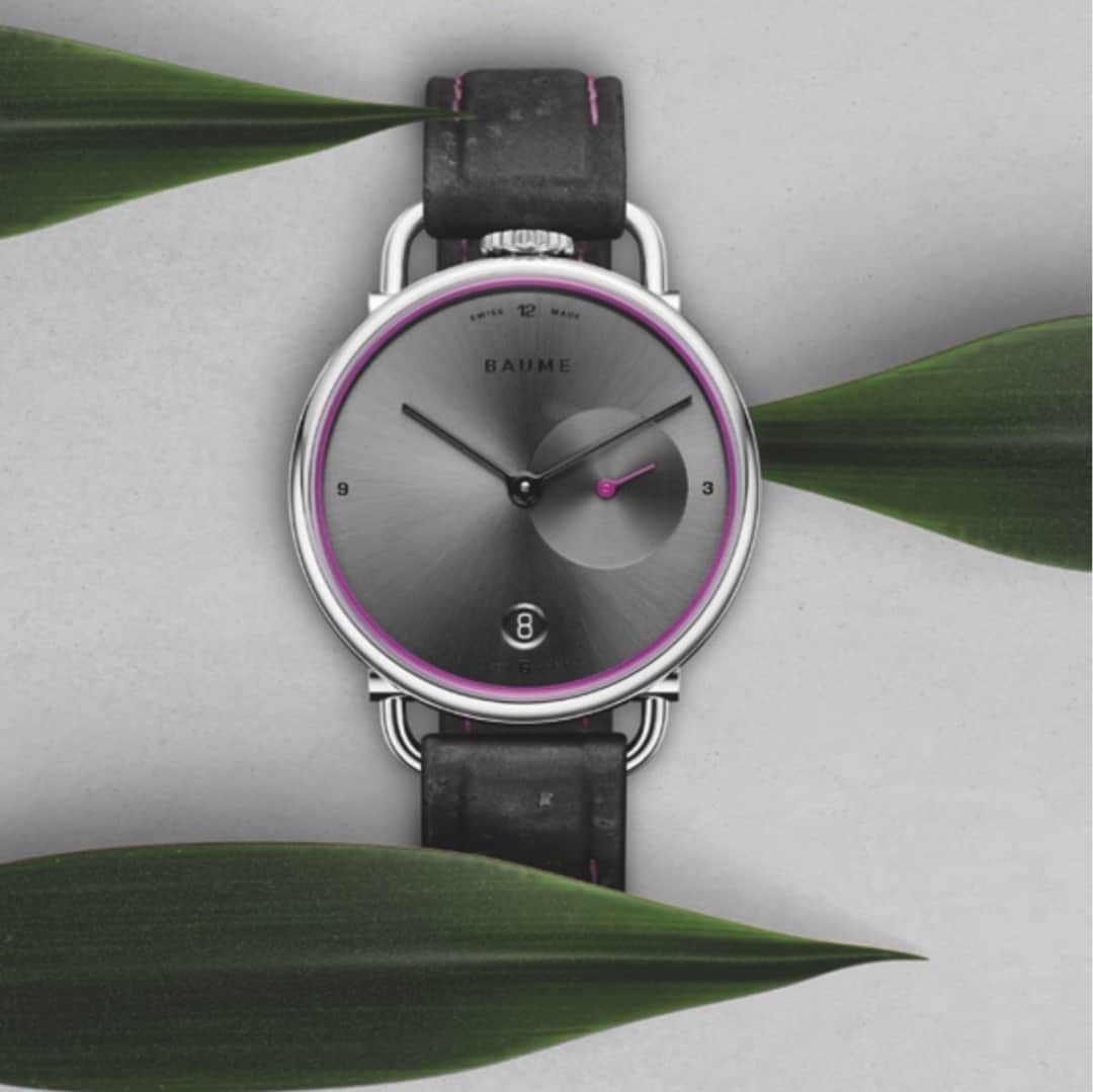 ボーンメルシーのインスタグラム：「Turning over a new leaf with Baume. Simple x Sustainable.  -- Baume 10604 35mm, Baume, Quartz Movement, Swiss Made, 3-ATM Water Resistant   -- #BaumeEtMercier #Baume   #Watches⁣  #Sustainability #Recycled #Design #Ecofriendly  #Materials」