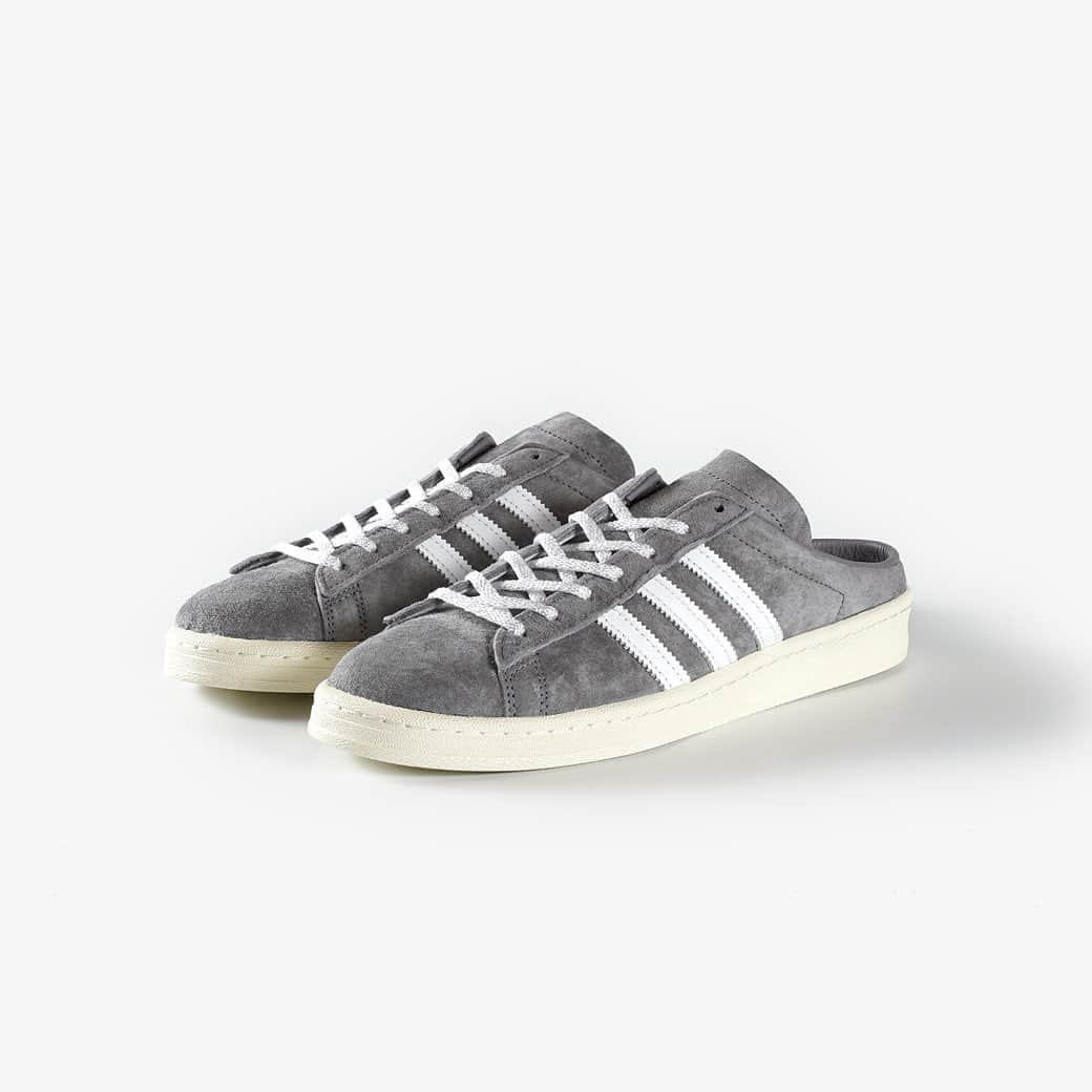KICKS LAB. [ Tokyo/Japan ]のインスタグラム：「adidas l "CAMPUS 80s Mule" Gray/Ftwr White/Off White l Available in Store and Online Store. #KICKSLAB #キックスラボ」