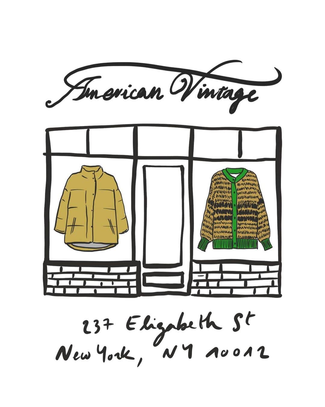 アメリカンビンテージのインスタグラム：「🗽🇺🇸HELLO NEW YORK🇺🇸🗽  New York friends! We are very proud to announce you the opening of our first store abroad in New York, at 237 Elizabeth St New York, NY 10012! 🥳 Drinks and more surprises are waiting for you, so come meet us 💐   #americanvintage #americanvintagemen #americanvintagenewyork」